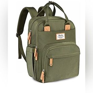 🎒Brand New Ruvalino Green in Plastic Wrap Diaper Bag / Backpack
